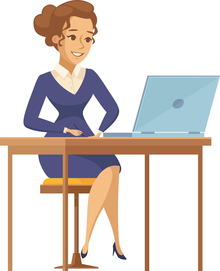 Vector kantoormedewerker vrouwelijke poses