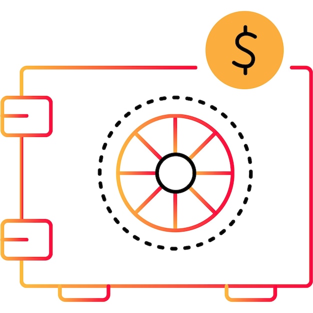 Kapitaalbank veilige opslag vector overzicht pictogram