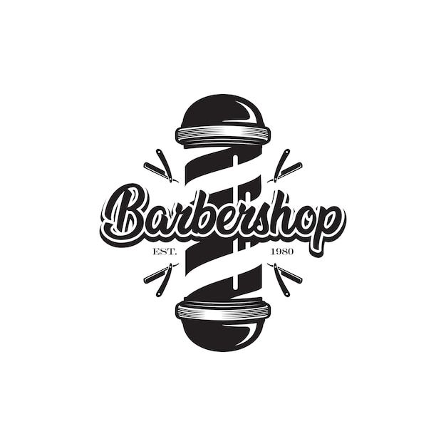 Kapper paal, barbershop logo