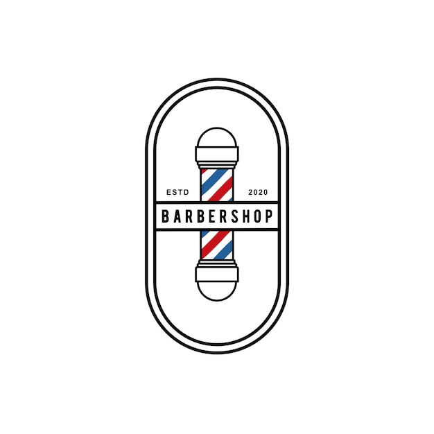 Vector kapperspaal logo voor barbershop ontwerp vector