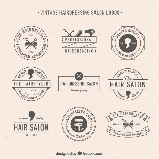 Kapsalon logo in vintage stijl