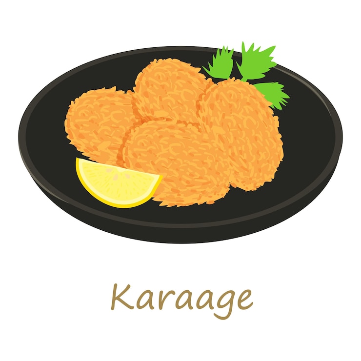 Vector karaage icon cartoon illustration of karaage vector icon for web isolated on white background