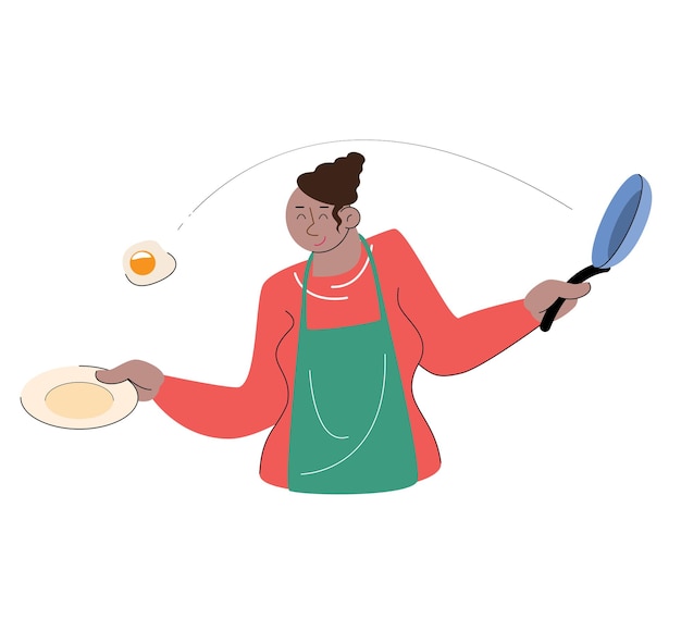 Karakter mensen koken vectorillustratie