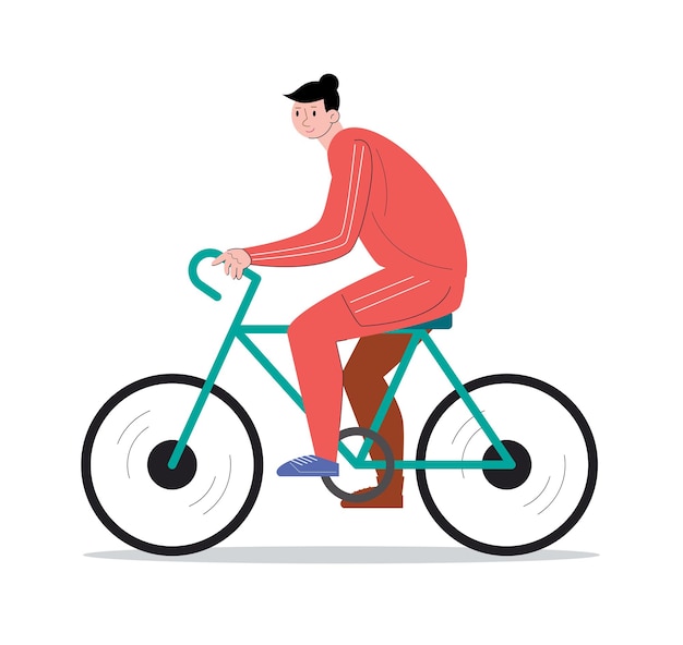 Karakter mensen rijden fiets vector illustratie