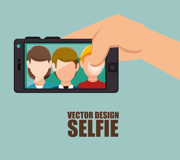 Karakter selfie smartphone ontwerp