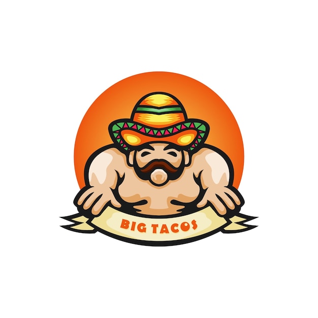 Karakter tacos logo ontwerp vector