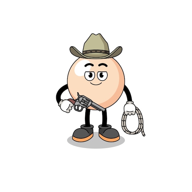 Karaktermascotte van parel als cowboy