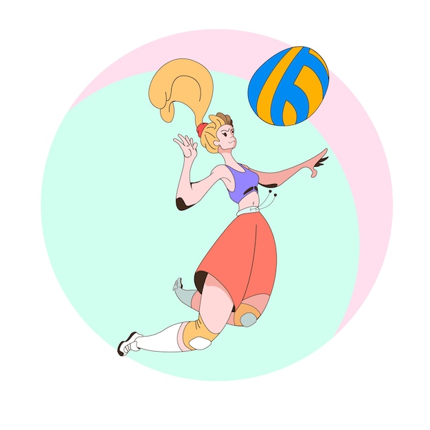 Vector karakterontwerp volleybalspeler