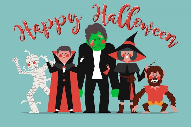 Vector karakters in de halloween