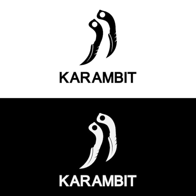 Karambit 칼 아이콘 로고 디자인 벡터 템플릿