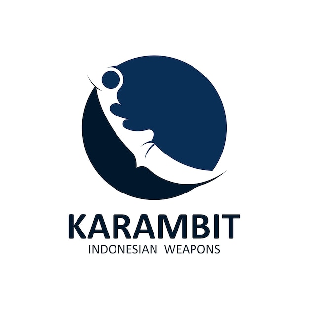 Karambit knife vector logo indonesian traditional weapons