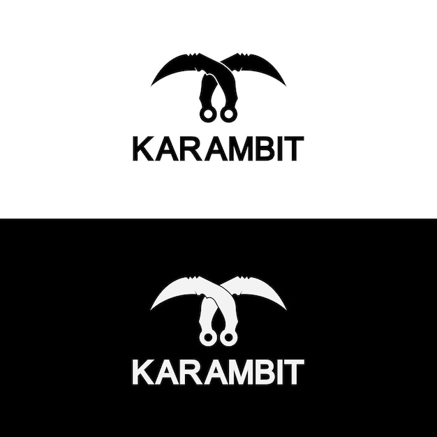 Karambit mes pictogram logo vector ontwerpsjabloon