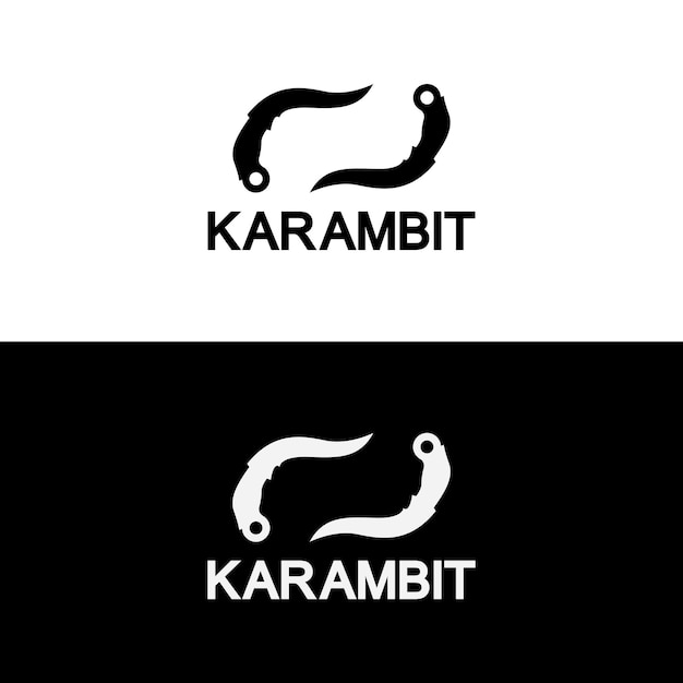 Karambit mes pictogram logo vector ontwerpsjabloon