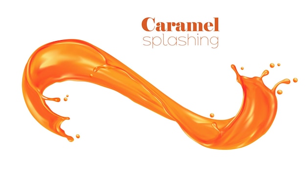 Karamelsaus siroop swirl wave splash candy flow