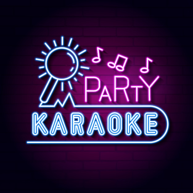 Karaoke Bar Neon uithangbord. Led Neon Light Sign Display.