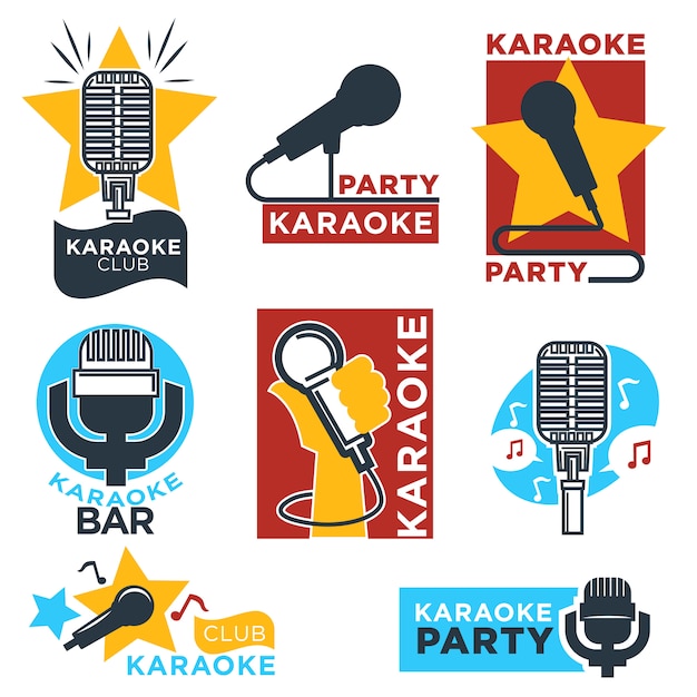 Karaoke club and bar  labels 