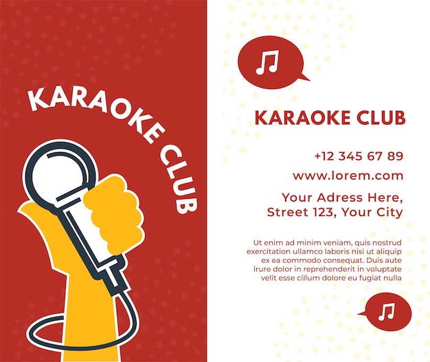 Karaoke club bedrijf of visitekaartje vector
