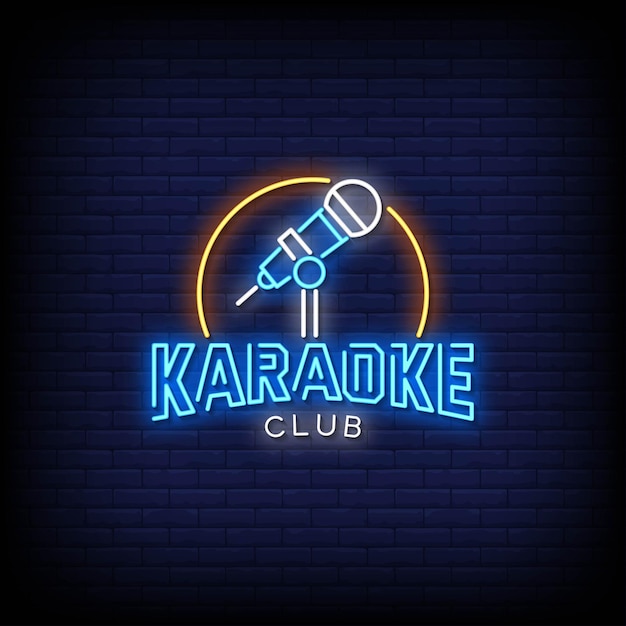 Karaoke Club-logo Neon Signs Style-tekst