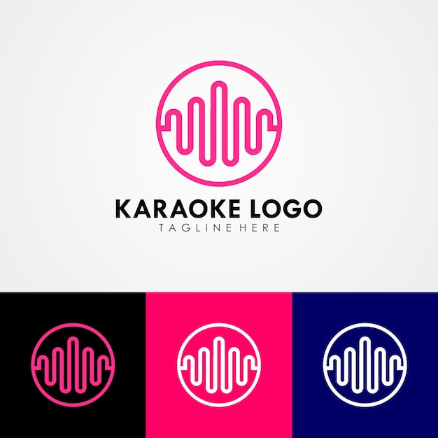karaoke company identity logo shaped with waves design