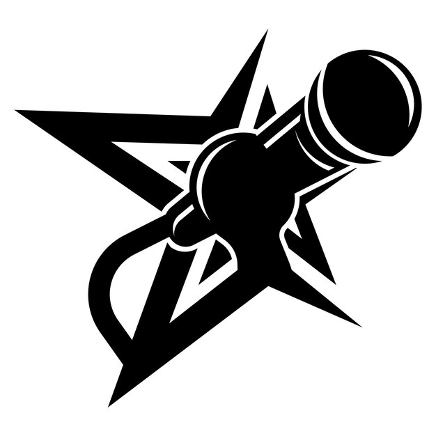 Karaoke icon logo vector illustration design template