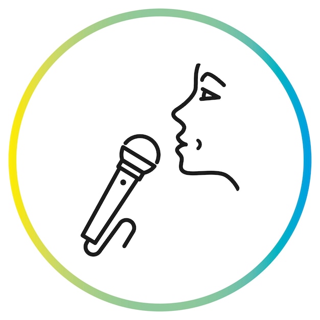 Vector karaoke icon singer sing