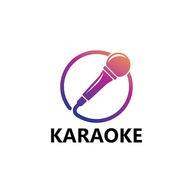 Vettore vettore di progettazione del modello di logo di karaoke