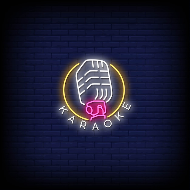 Karaoke neon signs style text