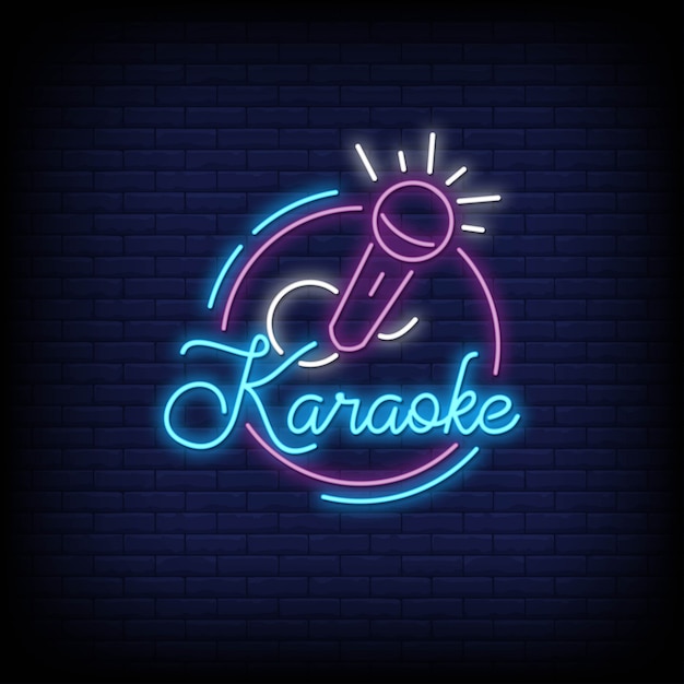 Vector karaoke neon signs style