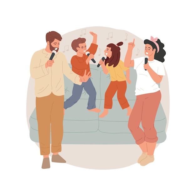 Vector karaoke night isolated cartoon vector illustration