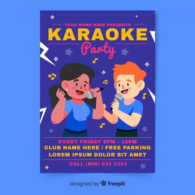 karaoke night party flyer template