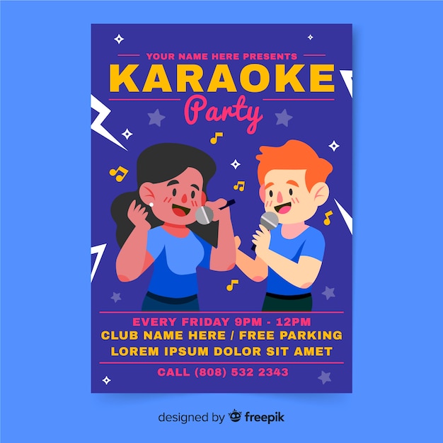 Karaoke night party flyer template