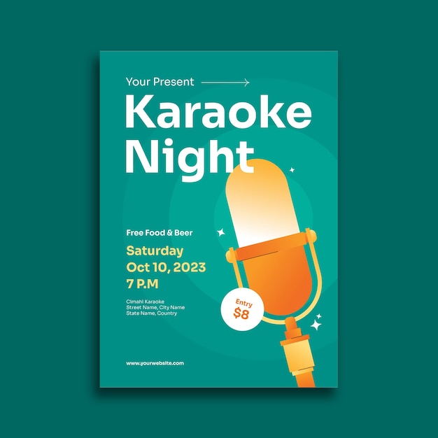 karaoke night vector flyer