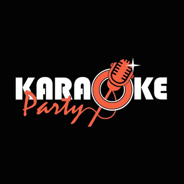 Vettore emblema della festa di karaoke