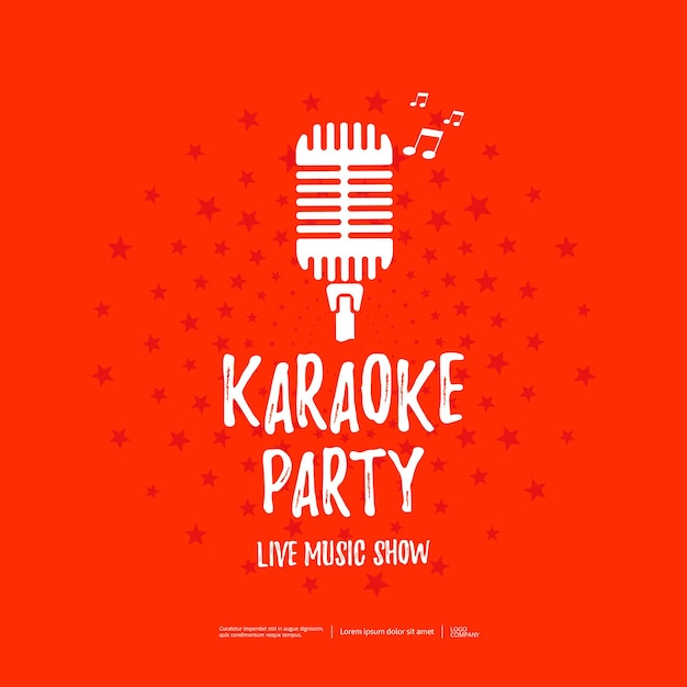 Karaoke party poster met retro microfoon icoon. vector illustratie