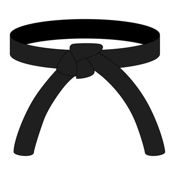 Premium Vector | Karate belt black color isolated on white background ...