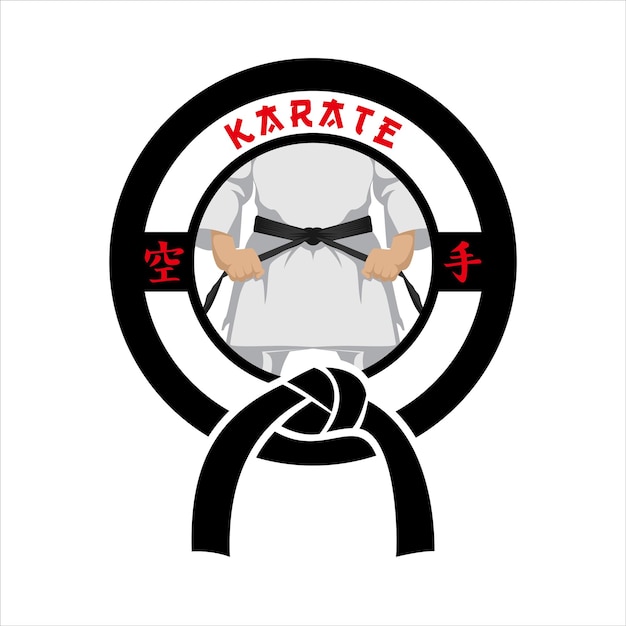 Vector karate belt logo lettering vector