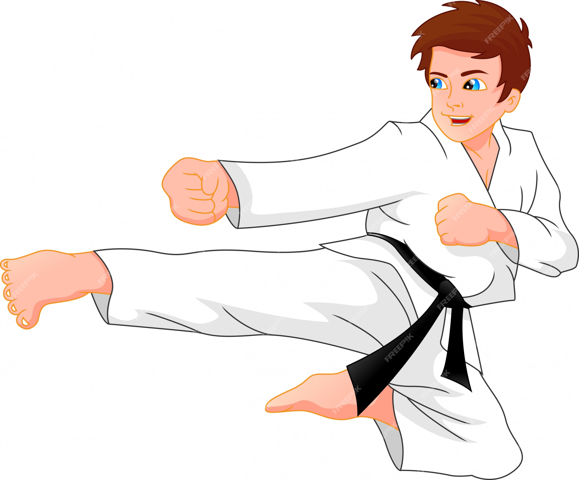 Premium Vector | Karate boy