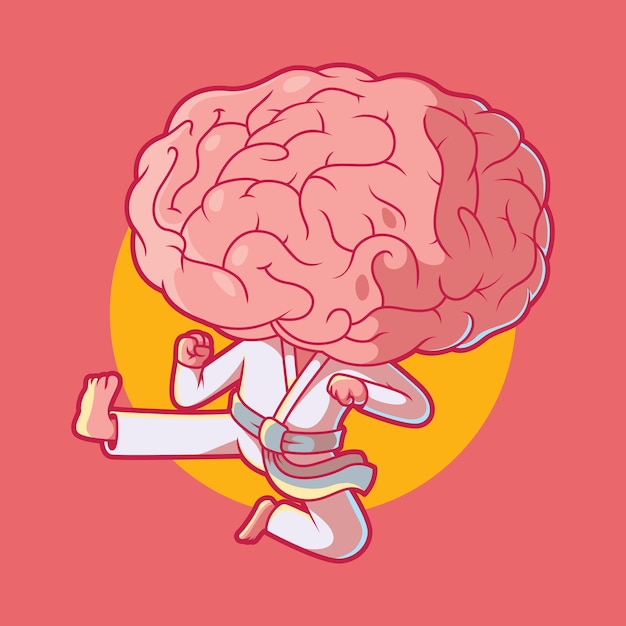 Vector karate brain.