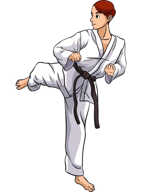 Premium Vector | Karate cartoon colored clipart illustration