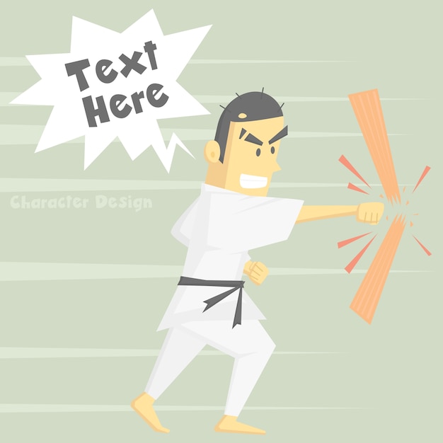 Karate cartoon karakter ontwerp