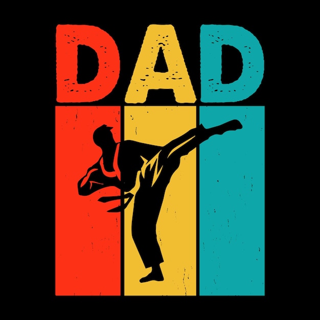 Karate Dad Funny Karate Training Retro Vintage Karate Tshirt Design