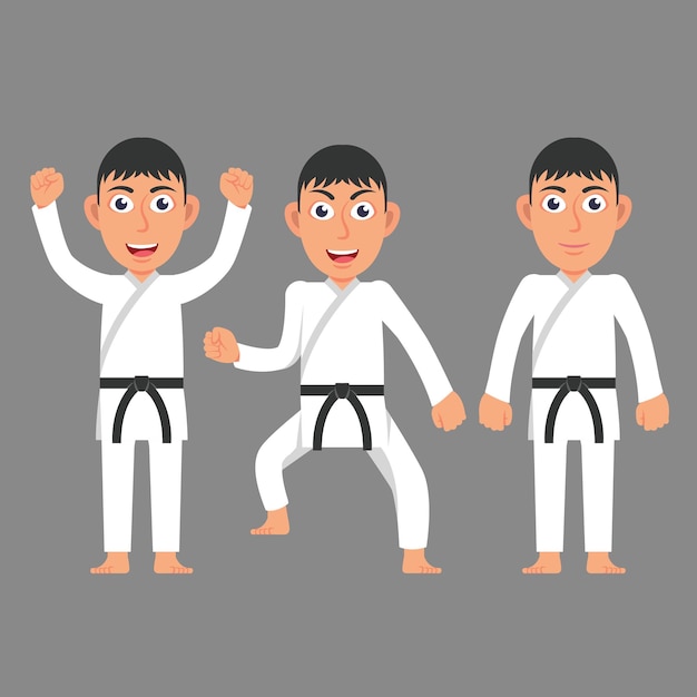 Vector karate fight character illustration