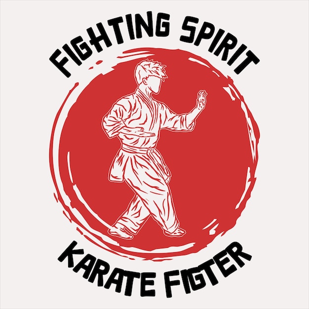 Illustrazione del logo del combattente di karate, poster di magliette, merchandise