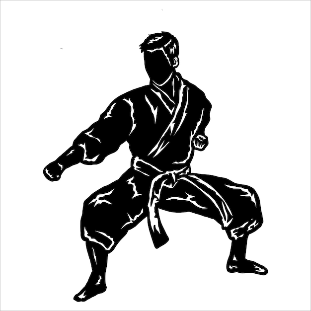 karate fighter illustration logo vector