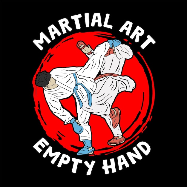 karate illustratie ontwerp vector logo voor merchandise