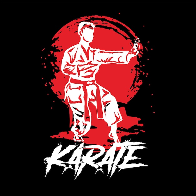 karate illustratie vector ontwerp voor t-shirt of koopwaar