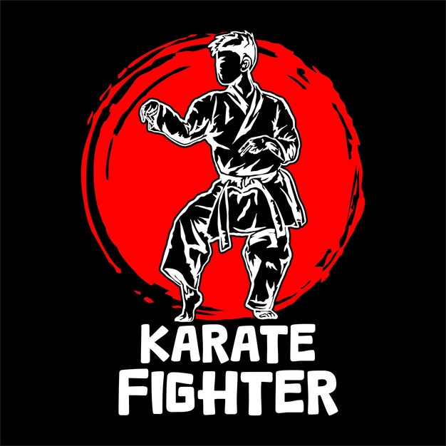 karate illustration design vector logo for merchendise