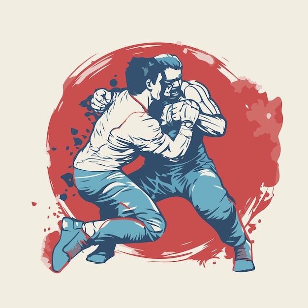 Вектор Викторная иллюстрация karate kick grunge для вашего дизайна