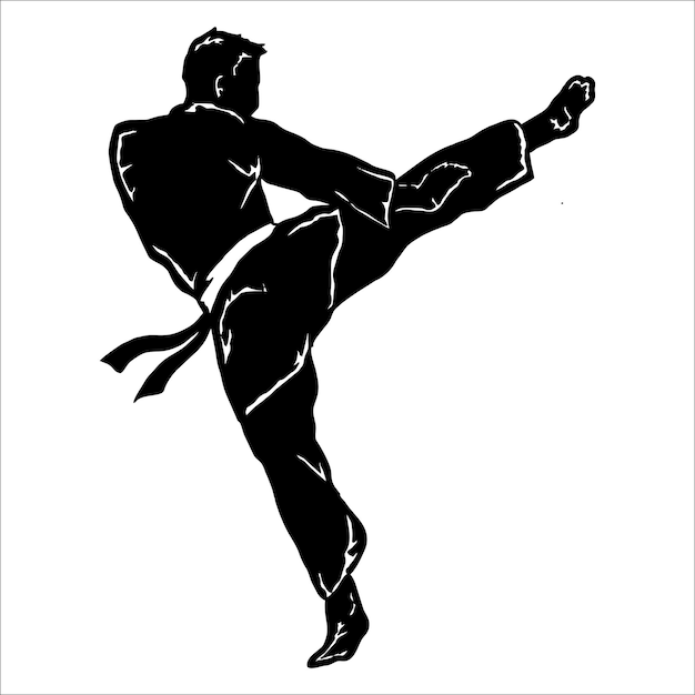 Vettore vettore del logo dell'icona del calcio di karate