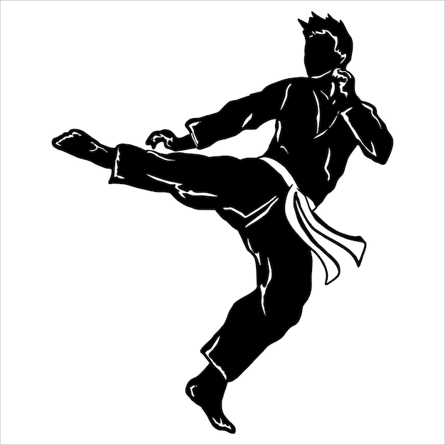 Karate kick icoon logo vector